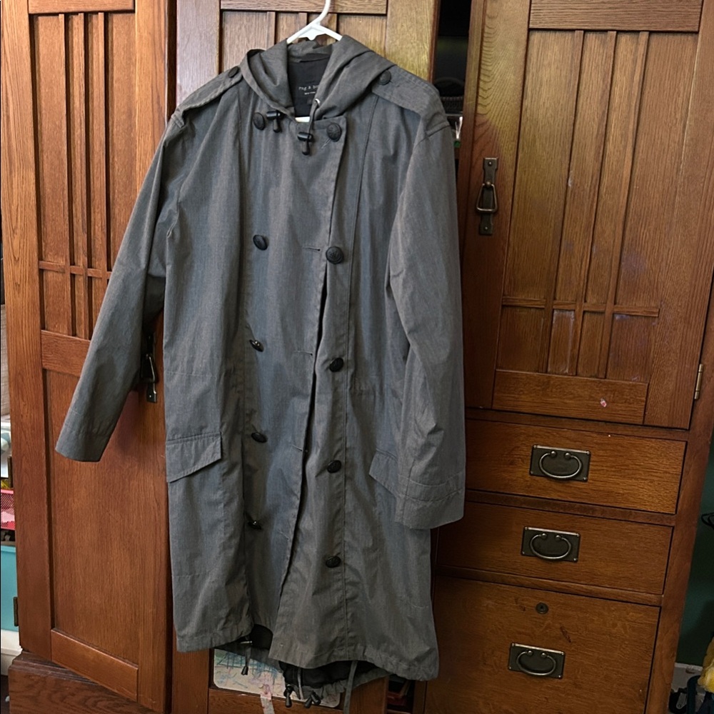Rag & Bone Charcoal Gray Double-Breasted Trench Coat